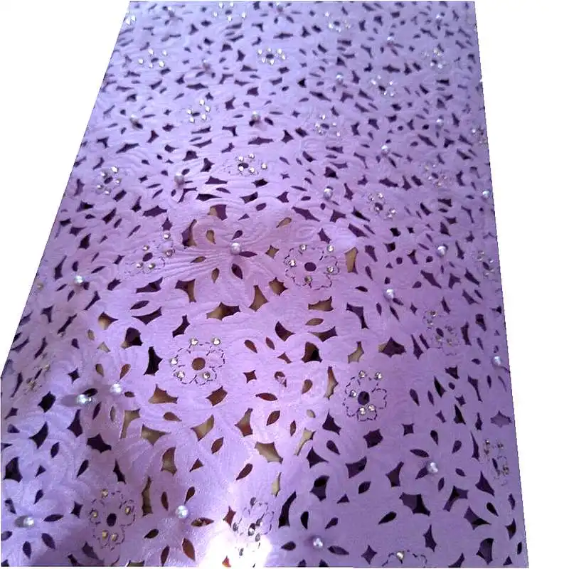 Новая мода жаккардовая ткань лазерной резки африканская вышивка кружевная для