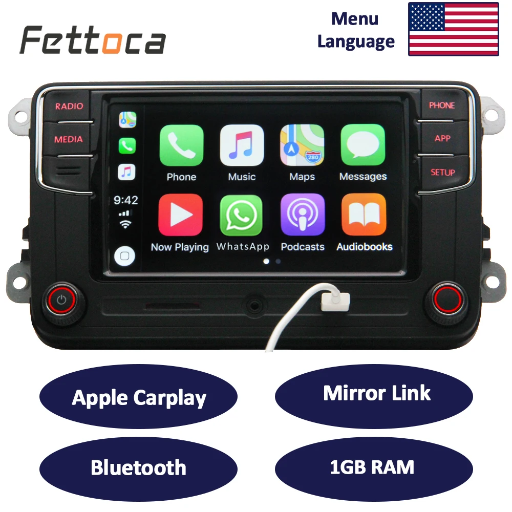 Автомобильное радио RCD330 plus CarPlay Mirror Link 1 ГБ ОЗУ экран 6 5 дюйма 6RD035187B для Golf Jetta MK5 MK6 CC