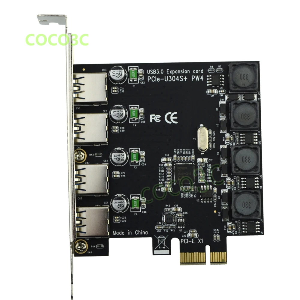 Superspeed 5 Гбит/с 4 порта USB 3 0 PCI-e контроллер карты PCI Express к USB3.0 конвертер адаптер |