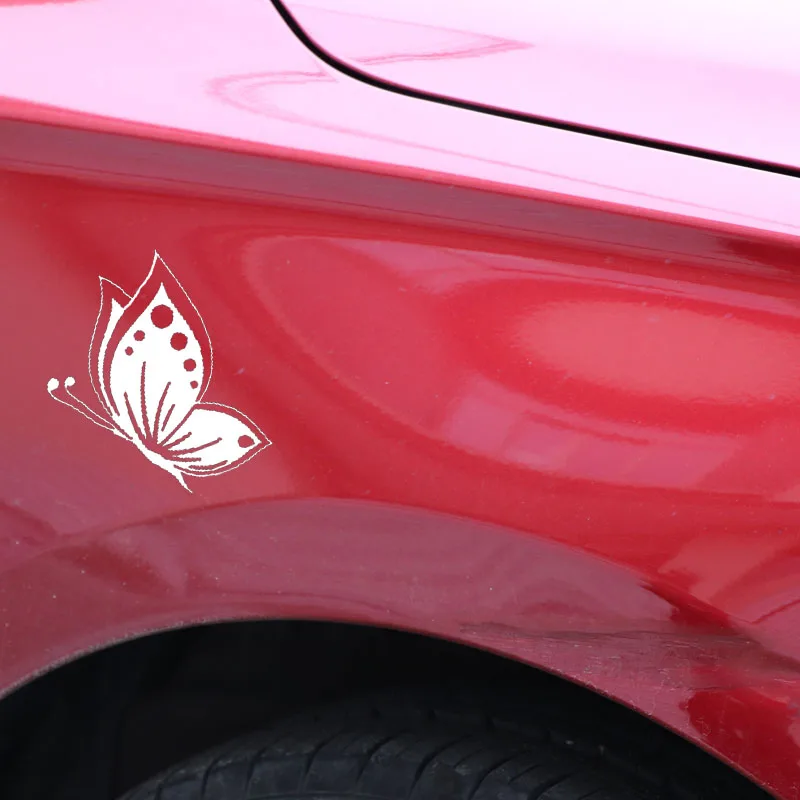 YJZT 13.1CM*16.5CM Car Sticker Butterfly Princess Art Decals Vinyl Decor Black/Silver C24-0214 | Автомобили и мотоциклы