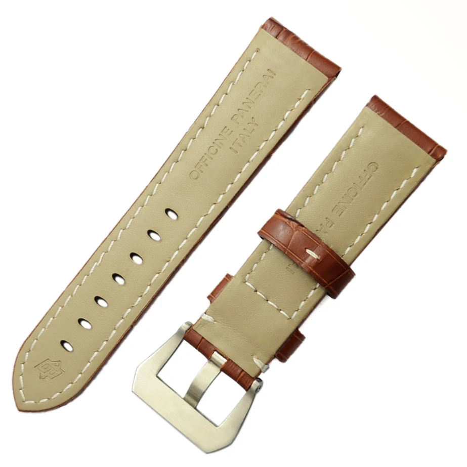 ZLIMSN New Fashion Watch Accessories Strap 22mm 24mm Pin Buckle genuine Leather Watch Band Strap For Panerai Watch