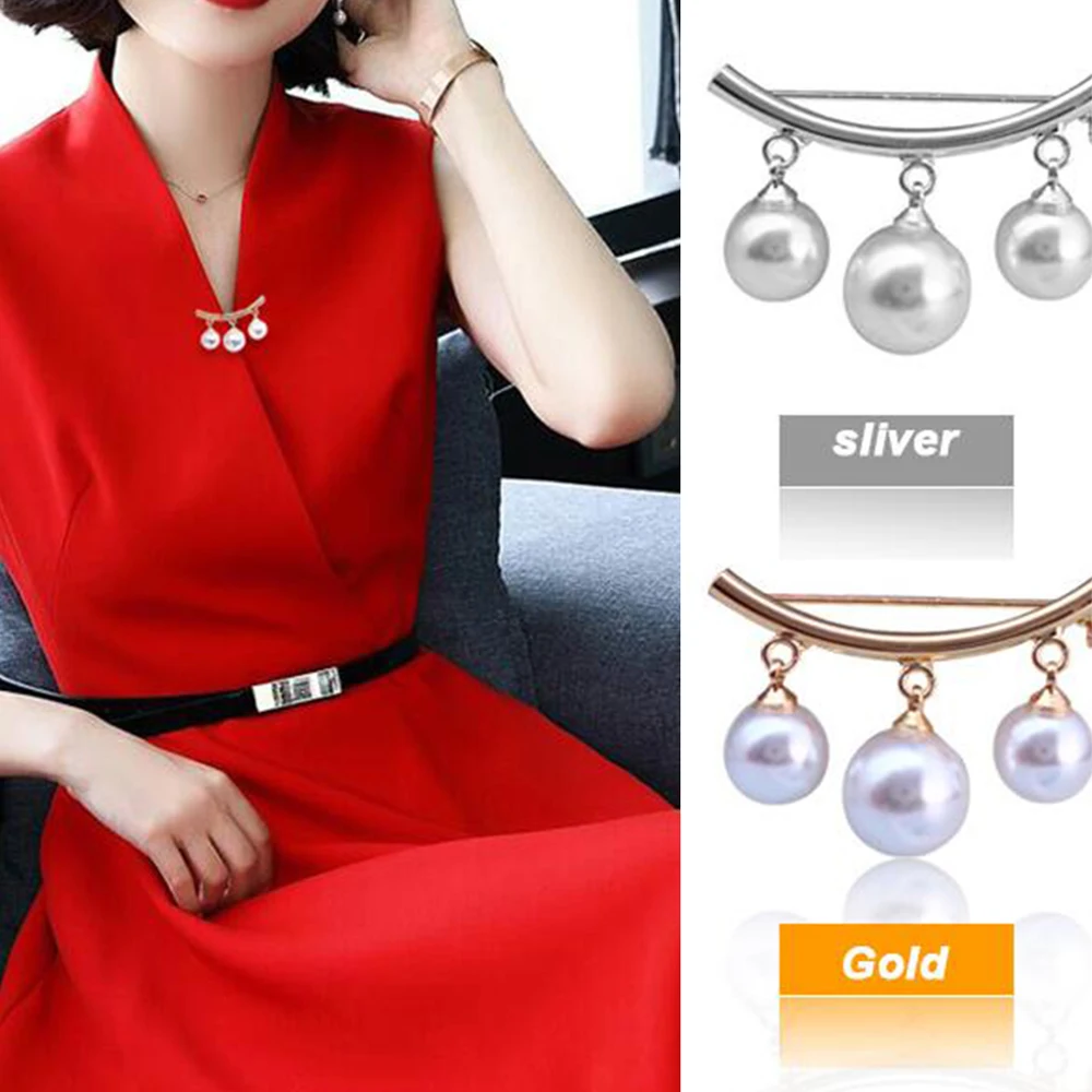 Брошь женская из высококачественного серебра и золота с жемчугом и простой застежкой для кардигана, износостойкая, свадебные украшения.