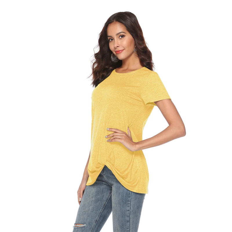 LASPERAL Хлопок Смесь летние женские рубашки Плюс Размер повседневные футболка Топ