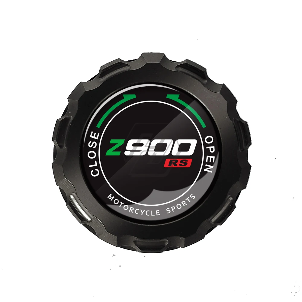 Черный Aluminum Motorcycle Rear Brake Fluid Reservoir Cap Case for Kawasaki Z900RS From - Цвет: Черный
