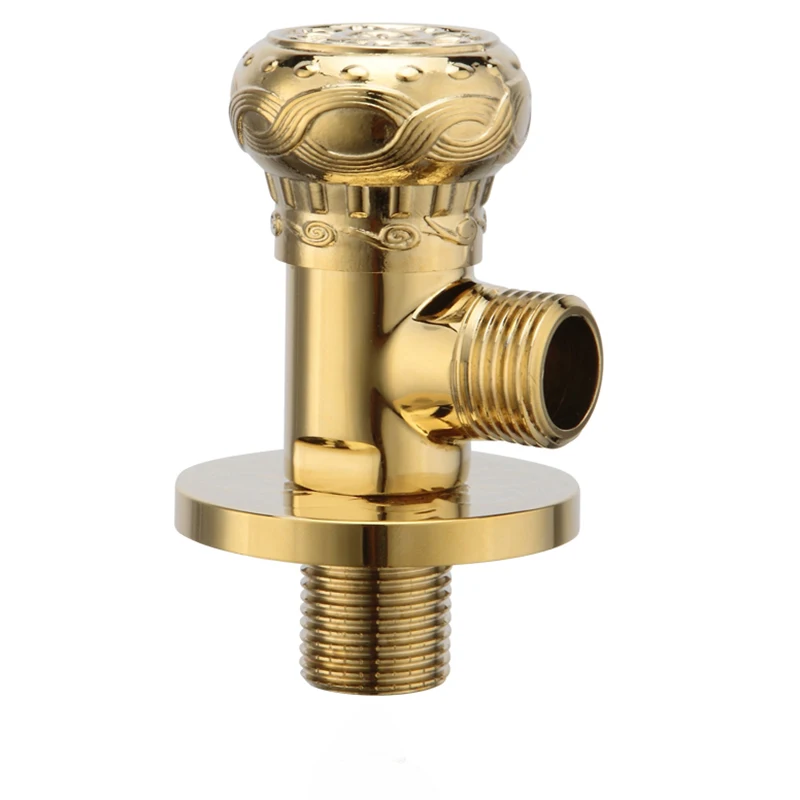 Кран Запчасти для авто 1/" x 1/2" роскошные золотые латунь угловой переключатель для ванной комнаты воды стоп Туалет заполнения треугольники клапаны JF-862K