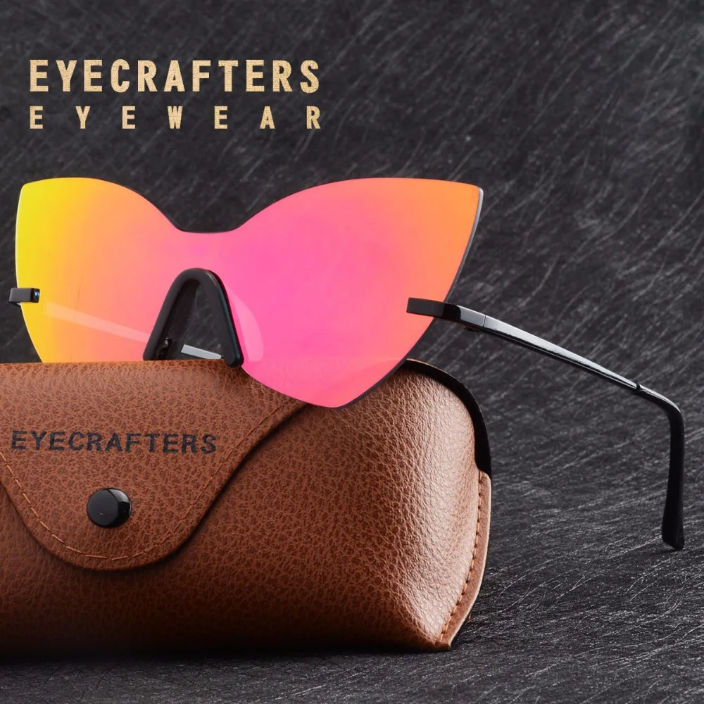 Женские брендовые дизайнерские ретро цельные солнцезащитные очки черные