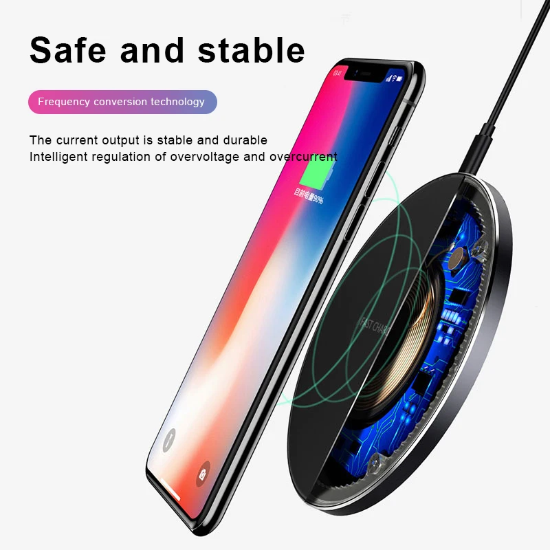 RZP Быстрое беспроводное зарядное устройство для Apple iPhone 11 Pro Xs Max XR X 8 Plus Samsung Note10 S9 S10