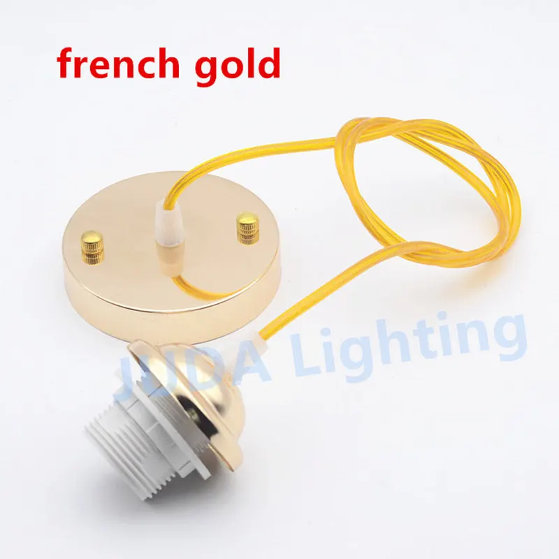 french gold Установка на потолке потолочный купол с E27 разъем пластиковый патрон лампы Кабель Провод Комплект шнуров Основание светильника для подвесной светильник led chendeliers - Цвет: french gold