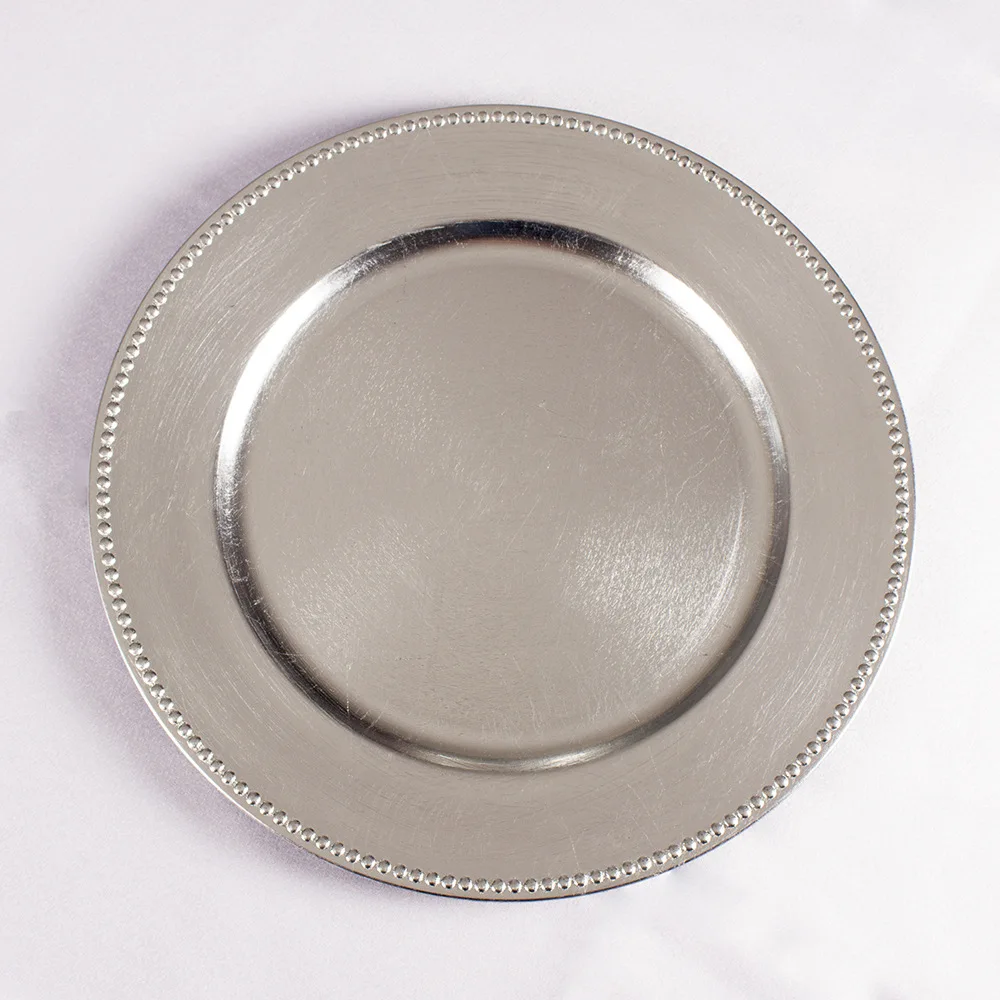 Классические тарелки с зарядным устройством 4 шт. золотистого/серебристого цвета