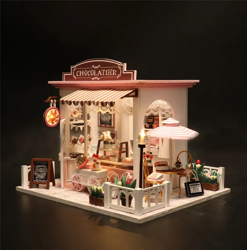 2 стиля кукольный дом Миниатюрный с мебели DIY деревянный Miniaturas кукольный домик игрушки для детей подарок COCOA'S фантастические идеи C007