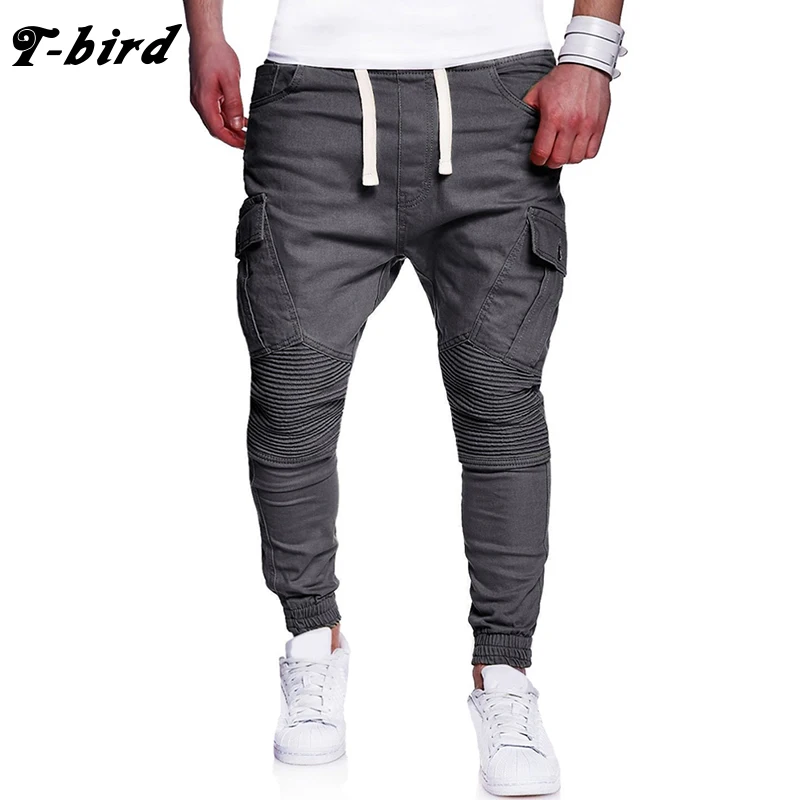 T-Bird 2018 джоггеры брюки мужские уличные однотонные штаны-карго pantalon homme хип-хоп
