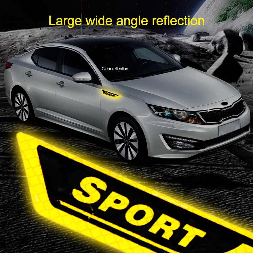 3D Автомобильная Светоотражающая полоса Предупреждение ющая наклейка против