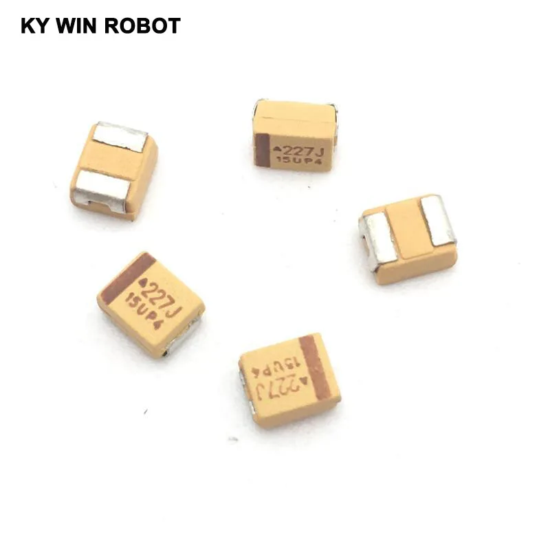 Конденсатор тантал SMD с чипом 227J 6 3 в 220 мкФ тип B 3528/1210 желтая полярная
