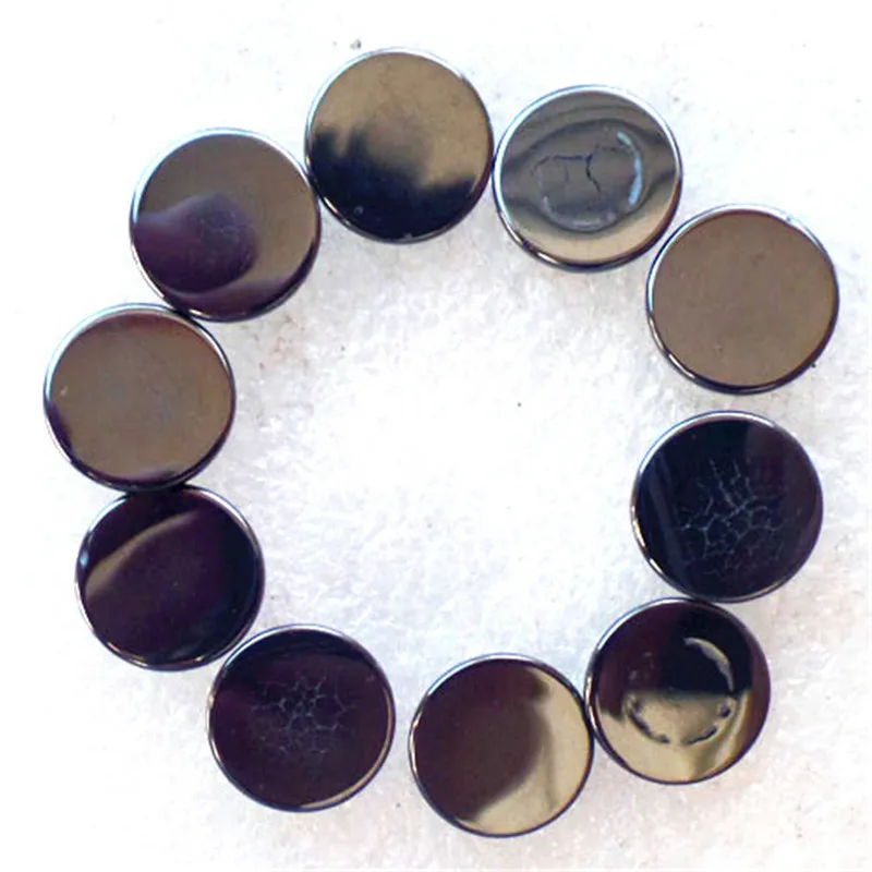(10 шт./лот) оптовая продажа Круглый Кабошон Из Натурального Гематита 10x3 мм
