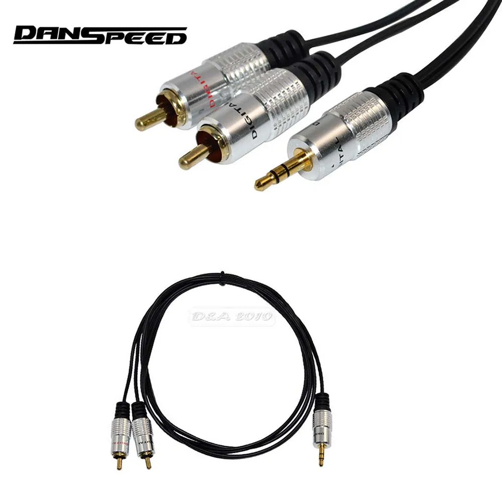 DANSPEED 5 футов 1 м Премиум 3 мм стерео штекер для 2 RCA Мужской Аудио OFC кабель Ipod MP3|2 rca