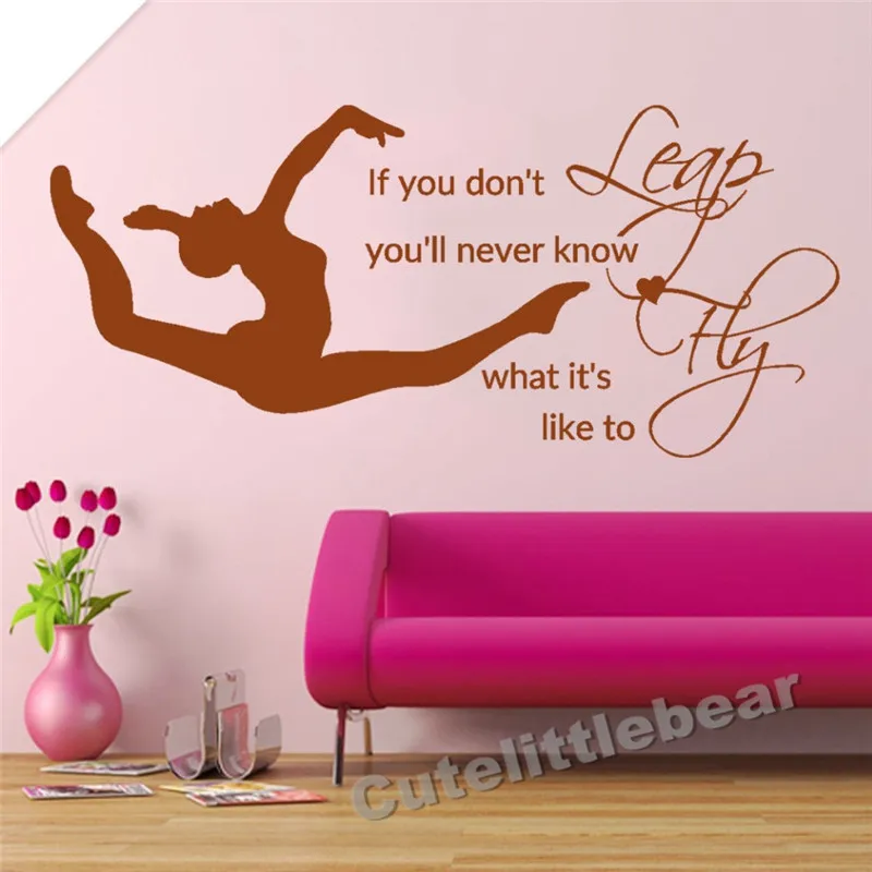 Leap Fly Девушка Спальня наклейка гимнастика виниловые наклейки Muraux постельное