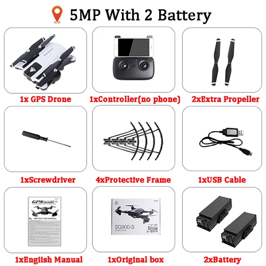 5MP 2B SG900 SG900S SG900-S X192 gps Квадрокоптер с 1080P HD камерой вертолет с фиксированной точкой wifi FPV Дрон режим следования за мной - Цвет: 5MP 2B