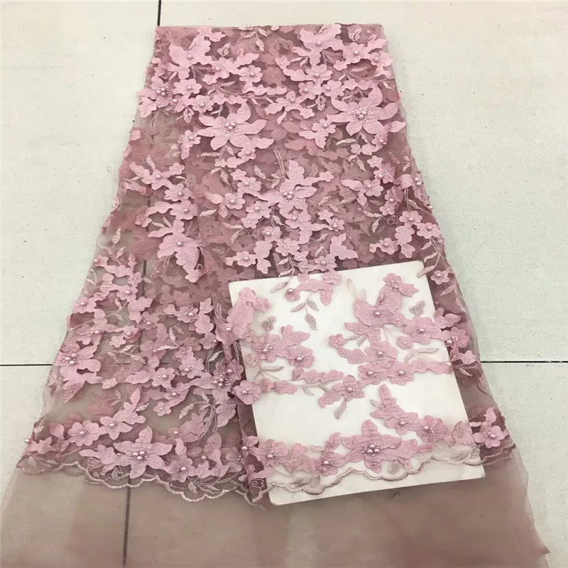 Нигерии кружевной ткани для свадьбы 2018 Африканский с бусинами высокое качество