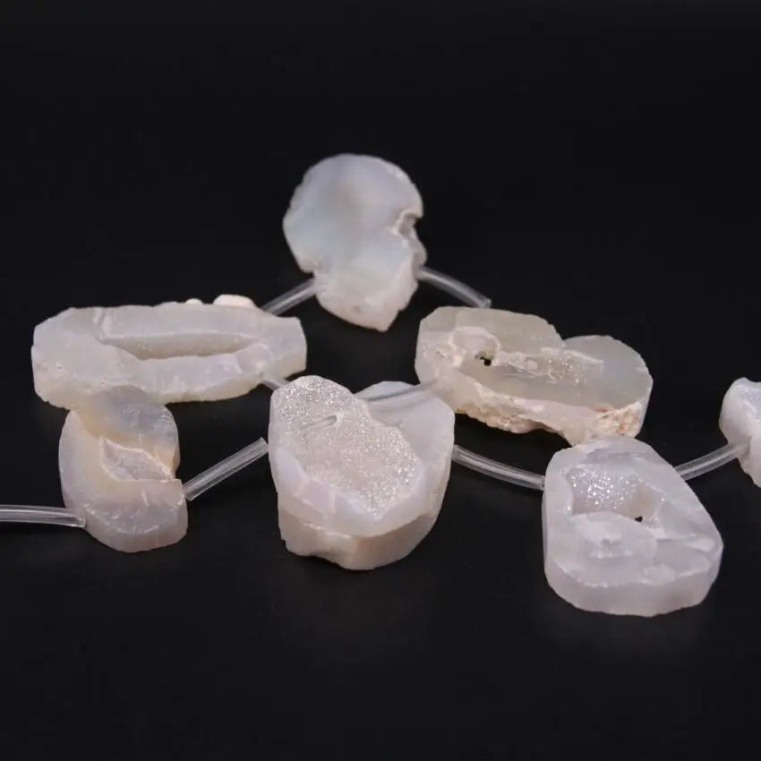 15 5 &quot/нитка натуральный белый Агаты кварц Жеода Друза верхние просверленные