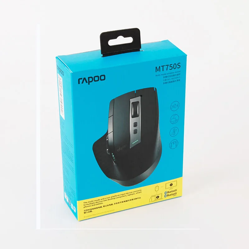Black with Box Rapoo MT750S многомодовая беспроводная мышь переключение между Bluetooth и 2,4G для подключения четырех устройств компьютерная игровая мышь - Цвет: Black with Box