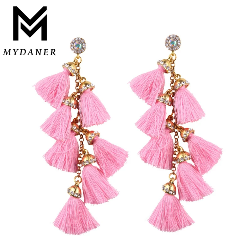 MYDANER Модные женские массивные Серьги-кисточки для женщин многослойные длинные