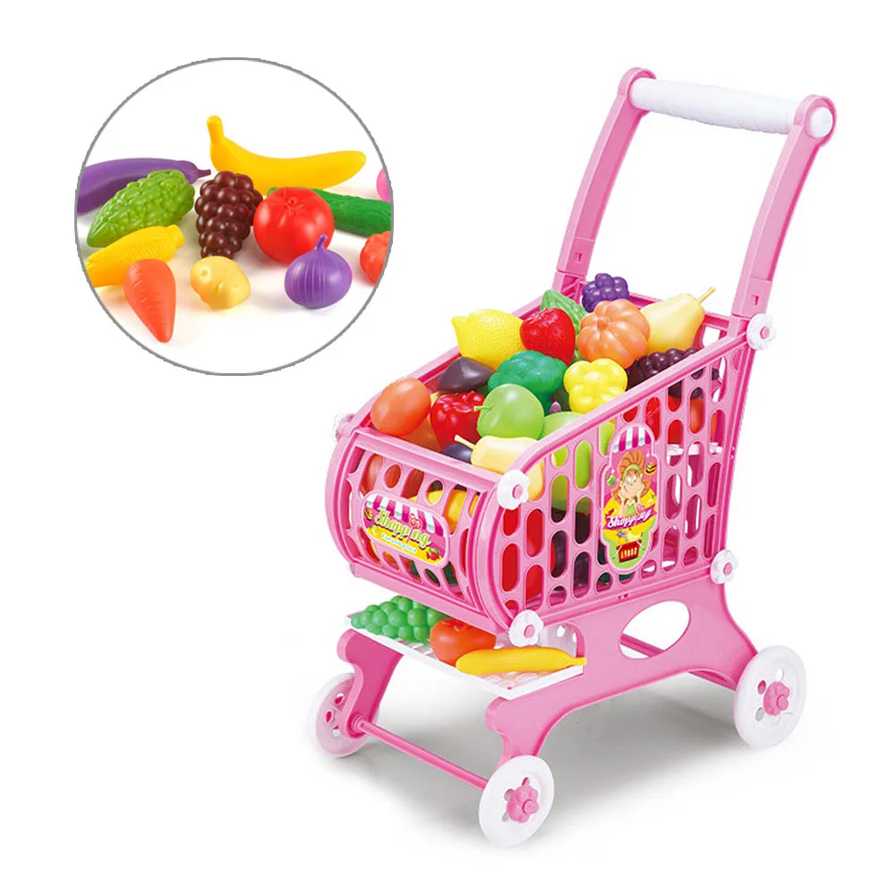 Мини дети Handcart Моделирование небольшой супермаркет корзина тележка игрушка