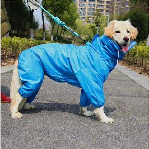 2 Pet дождевик для больших собак водостойкая одежда для маленьких и крупных собак комбинезон дождевик комбинезон с капюшоном плащ лабрадор, золотистый ретривер - Цвет: 2
