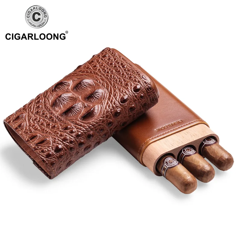 Caixa de Viagem Cigarloong Nova Chegada Charuto Case Humidor Portátil Couro Cf-0406 2021