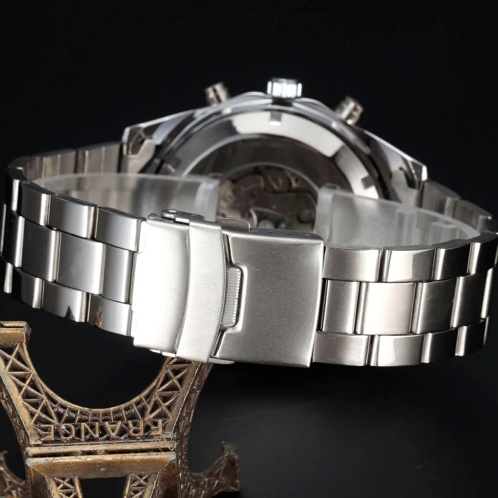 SEWOR спортивные дизайнерские механические часы с скелетом мужские из нержавеющей