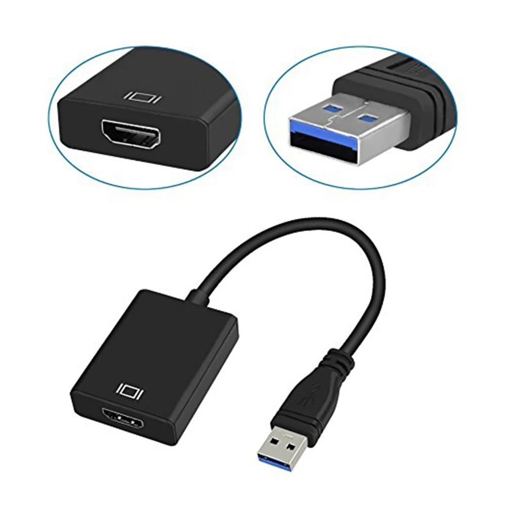 

Адаптер-конвертер для разных мониторов, USB 3,0 в HDMI, совместимый с 1080P