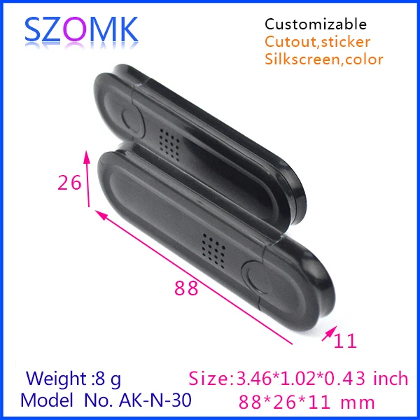 Szomk Новый Пластиковый корпус для usb-колонки сделай сам (25 шт.) 88*26*11 мм маленький