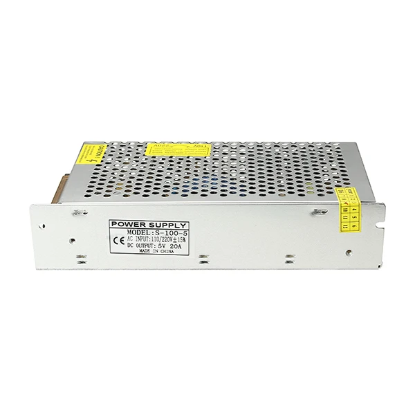 AC 110 220V к DC 5V 20A 100W драйвер переключатель питания трансформатор для LED полоса