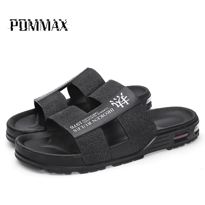 Мужские шлепанцы Модные дышащие пляжные сандалии на танкетке Цвет черный белый