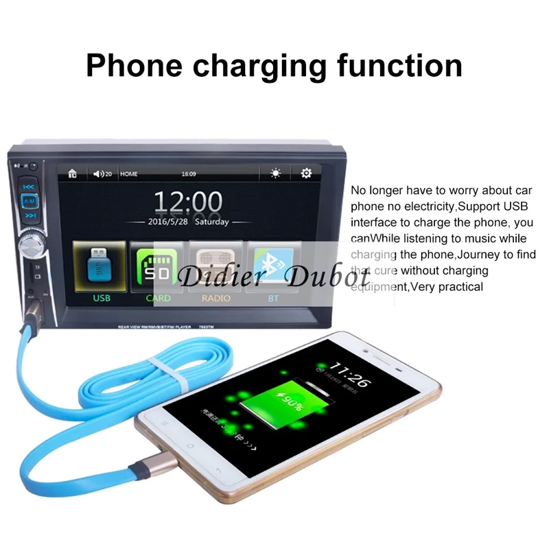 7 дюймов 2 DIN автомобильный радиоприемник MP4 MP5 плеер/gps Navi/MP5/MP3/USB/Bluetooth/сенсорный экран/Защита от влаги