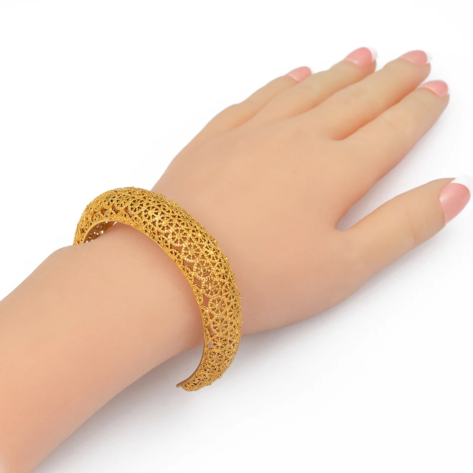 Anniyo 4 шт./лот Дубаи ювелирные изделия золотой цвет манжеты Браслеты Эфиопский