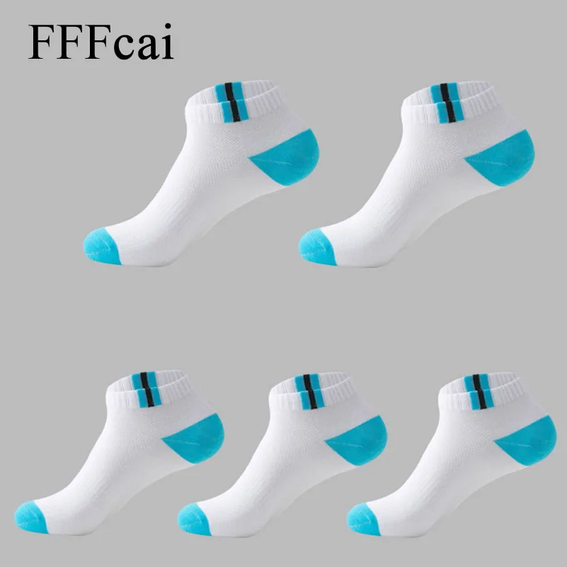 FFFcai, 5 пар,, мужские удобные теплые спортивные носки, зимние носки для бега, мужские хлопковые носки с соединением, Calcetines Ciclismo, дезодорант, Meias