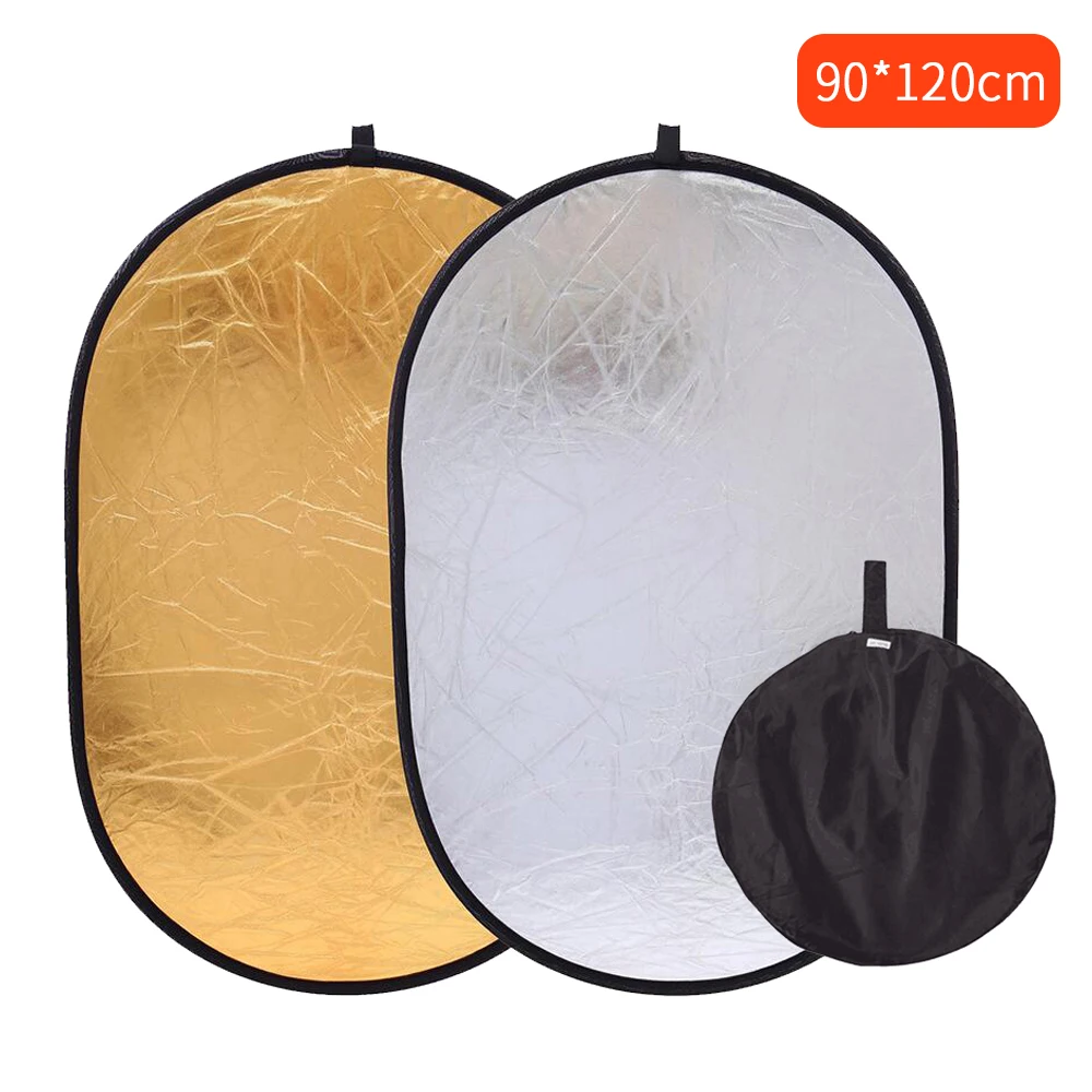 2в1, 90*120 см, золото и серебро, портативный складной для фотографии, отражатель, доска, светильник, рассеиватель для студийной фотосъемки