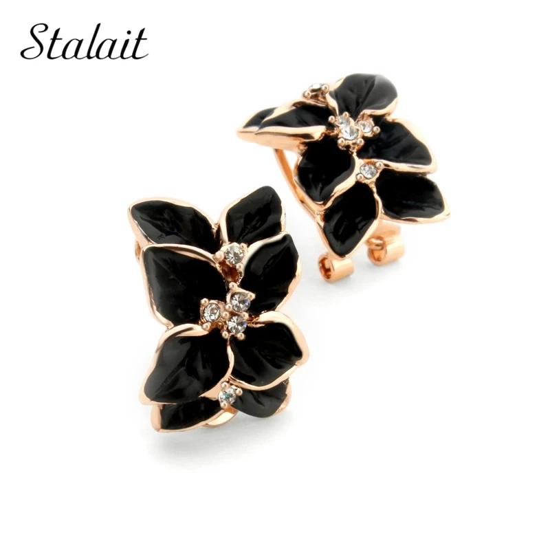 Женские серьги клипсы с австрийским кристаллом|clip on earrings|clip onearring clip |
