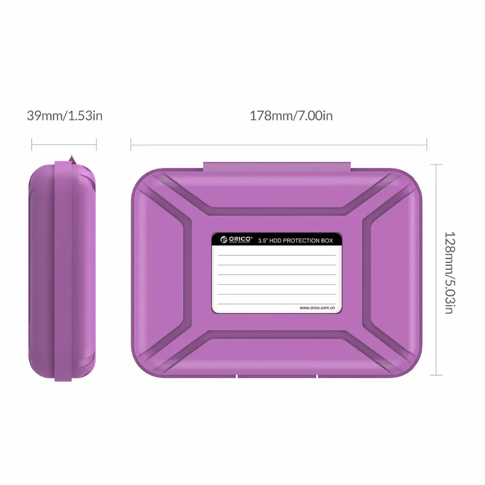 

ORICO 3.5 inch Protective Box 5 Pcs Storage Case Dust-proof Moisture-proof Water Repellent Hard Drive Box