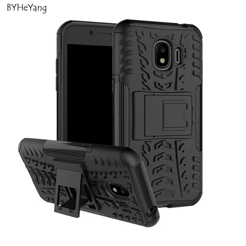 BYHeYang For Samsung Galaxy J2 Pro 2018 Case PC &amp TPU Hybrid Kickstand Back Cover Armor J250 |
