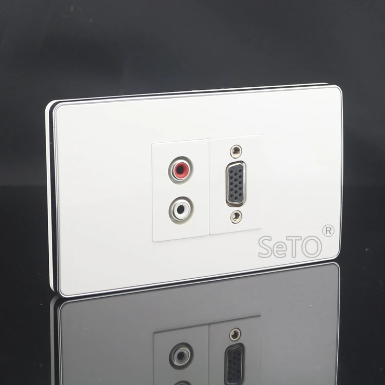 SeTo 120 тип красный и белый аудио + VGA проектор Панель настенная пластина розетка