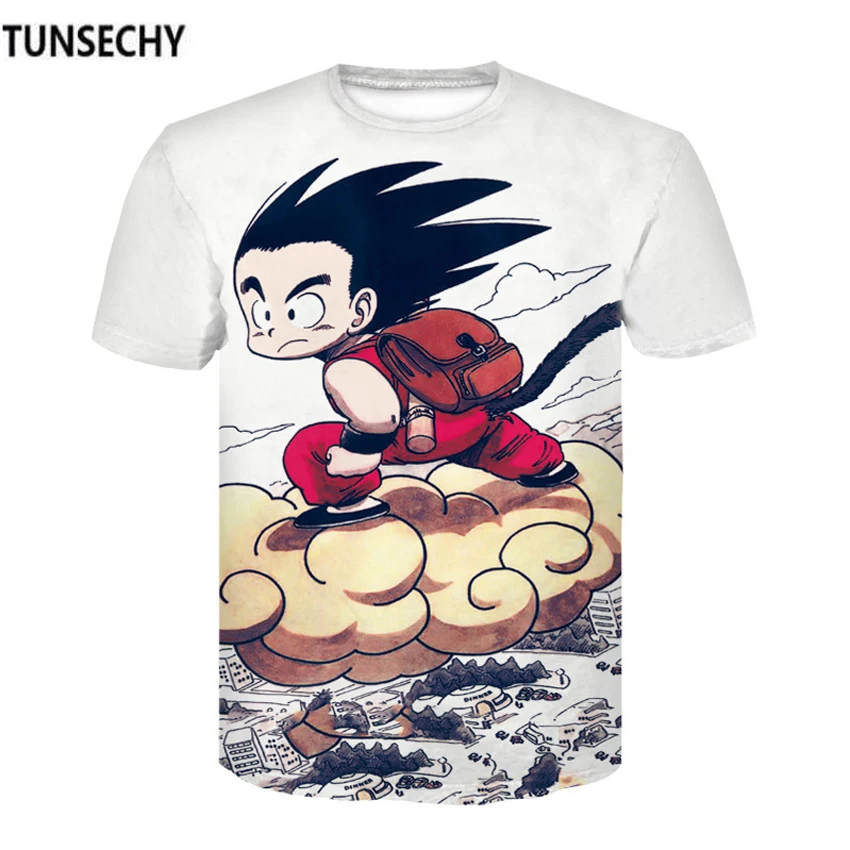 TUNSECHY 2018 супер футболка с драконом vegeta 3D для мужчин и женщин аниме Kid Goku Harajuku