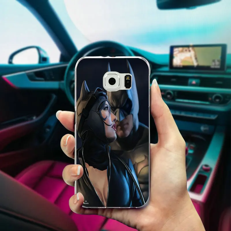 Soft TPU Mobile Phone Cases Cover for Samsung Galaxy Note 2 3 4 5 8 S3 S4 S5 Mini S6 S7 S8 S9 Edge Plus Batman Cat Woman Kissing | Мобильные
