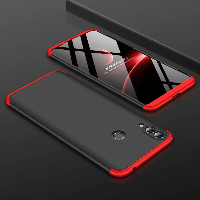 Red Black Чехол для Honor 8C, чехол для Huawei Honor 8C, 360 градусов, полная защита, чехол для телефона, для Huawei Honor 8C 8 C, BKK-L21, чехол, Etui - Цвет: Red Black