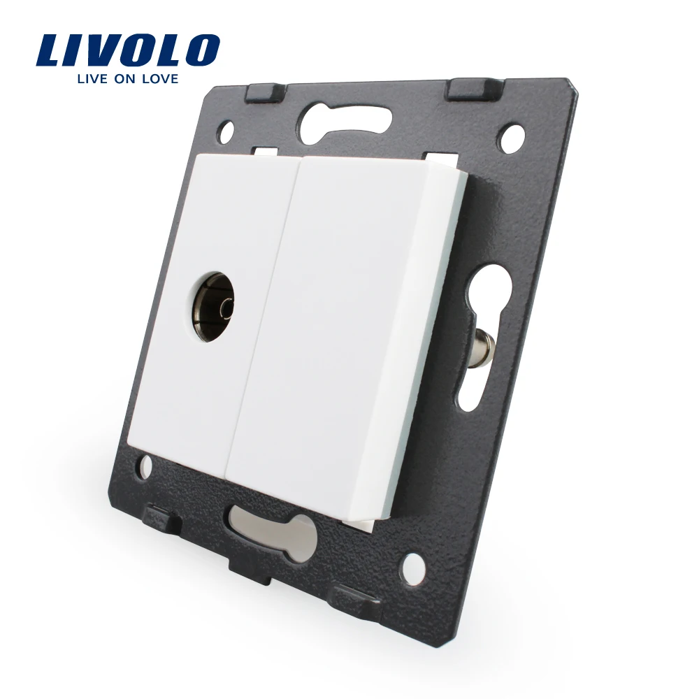 Livolo Белый пластик материалы, ЕС стандартный, запчасти diy, функция ключ для ТВ разъем, VL-C7-1V-11