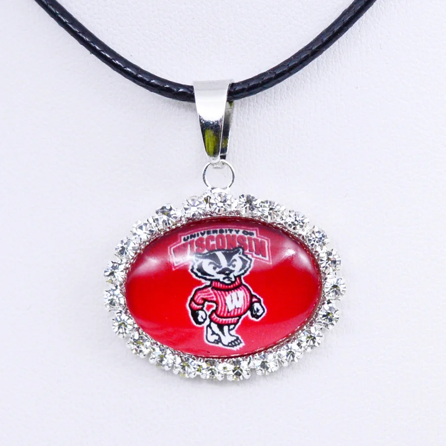 Ожерелье NCAA Висконсин Барсуки очарование кулон Университет украшения с