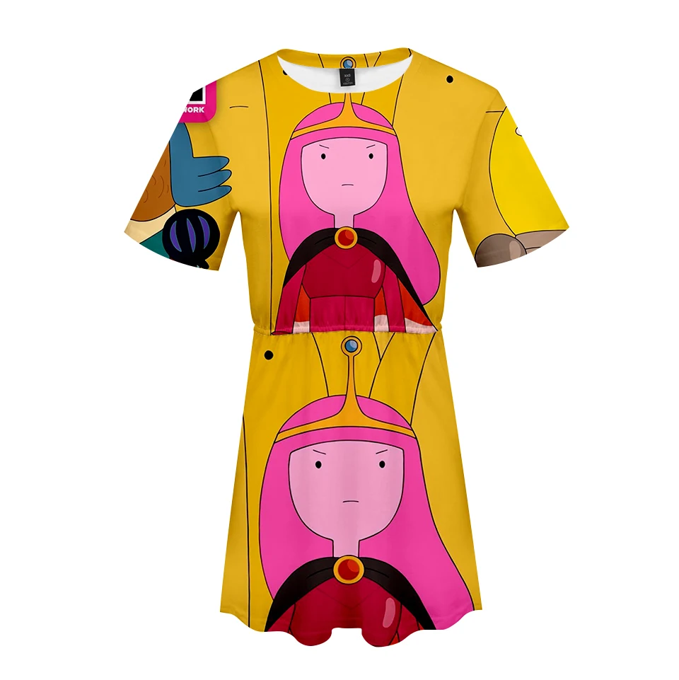 Женское платье с 3D принтом Adventure Time летнее Повседневное коротким рукавом уличная
