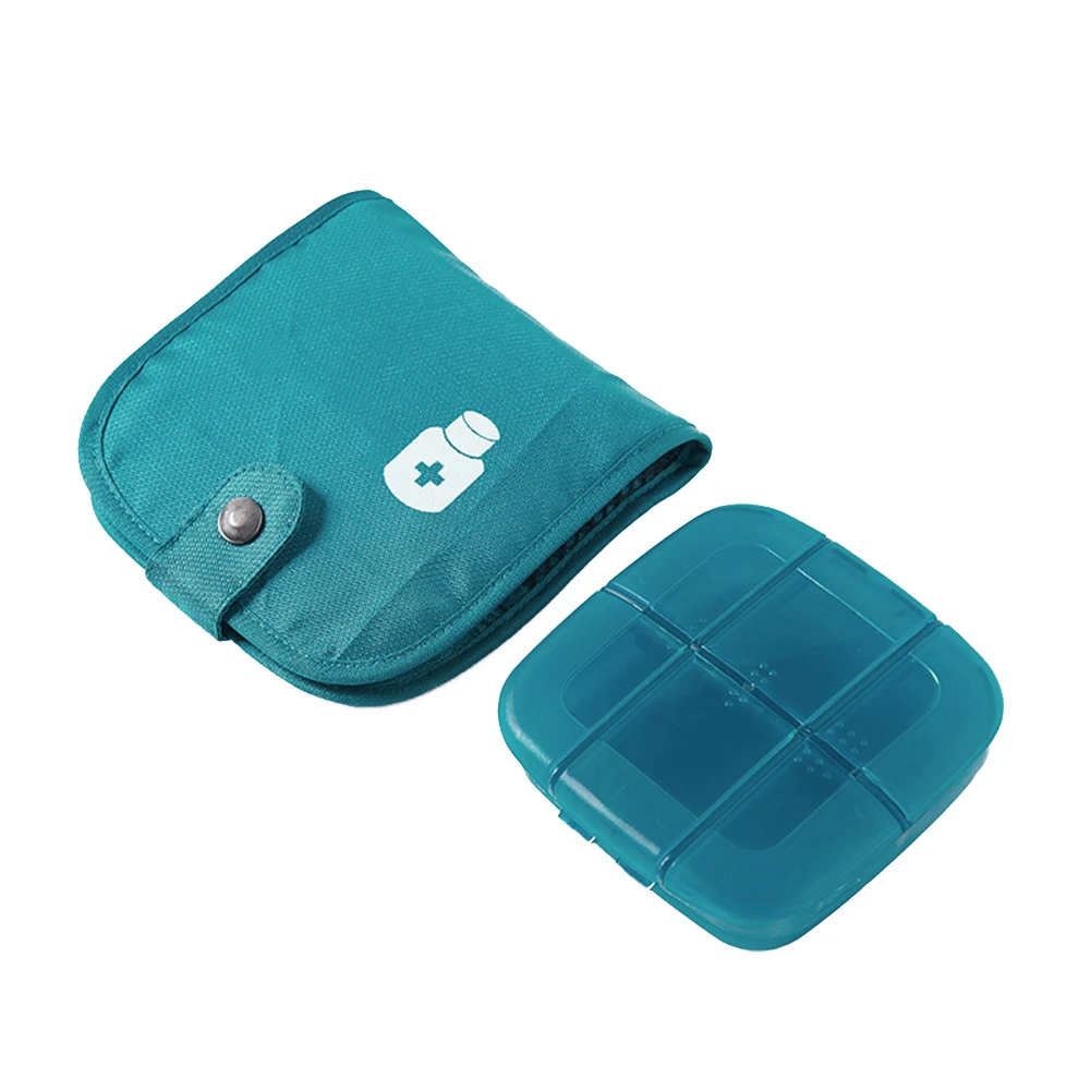 Green Box Pouch Портативный дорожный ящик для хранения таблеток, сумка для таблеток, диспенсер для лекарств, органайзер, Карманный чехол дозатор для таблеток, коробка для таблеток, медицинский ящик - Цвет: Green Box Pouch