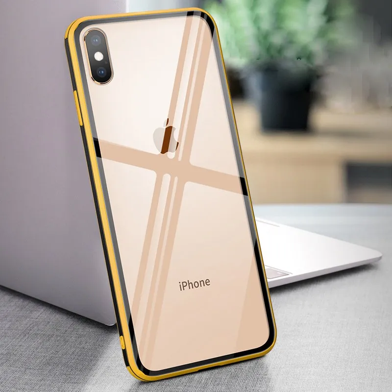 Прозрачный чехол из закаленного стекла для iPhone 11 Pro Max 11 Pro 11 популярный цветной силиконовый чехол-бампер для iPhone XS Max XR XS X 7 8 6 6S Plus