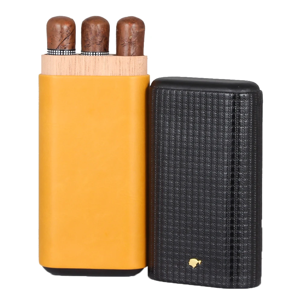 Кожаный дорожный Чехол для сигар COHIBA Humidor портативный держатель в виде трубки